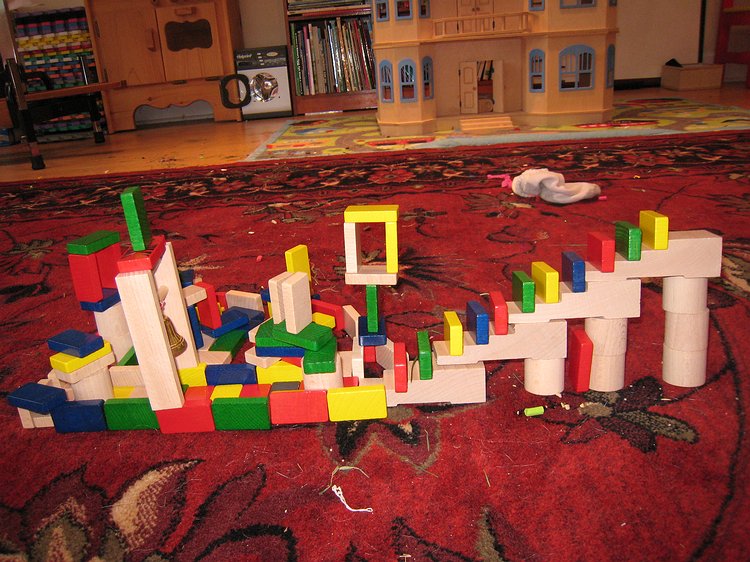 img_4393 Zoe's blockwork and domino-like creation.
