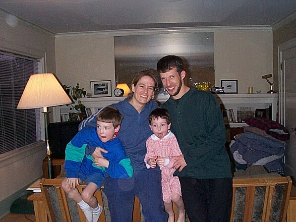 kathryn, martin, zach, victoria on futon Practice for when we'll have kids. Or something like that...