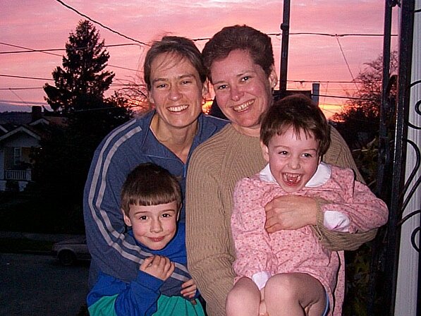 megan, kathryn, zach, victoria at sunset Kathryn, Mega, Zach, and Victoria. Who's the happiest?