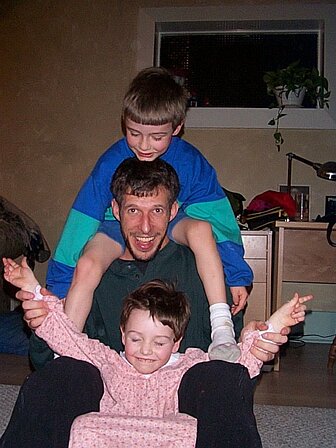 zach, martin, victoria playing 1 Kid wrastlin'!
