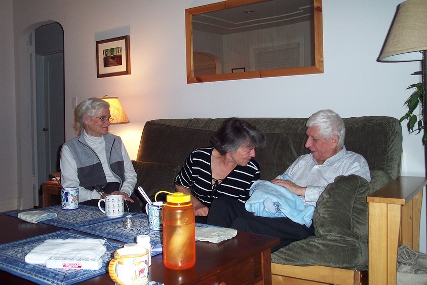dcp_0523 Barbara Crawford, visiting grandchild #15 for a week, along with Grandma and Grandpa Saxer.