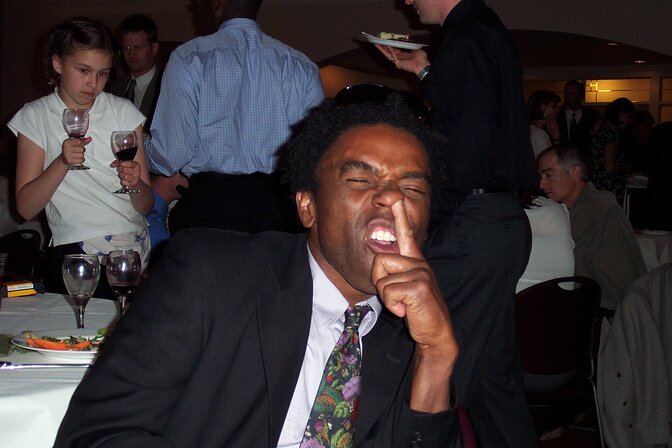 dcp_0034 D'arcy on his best behavior. Notice the young double fisted drinker behind him.