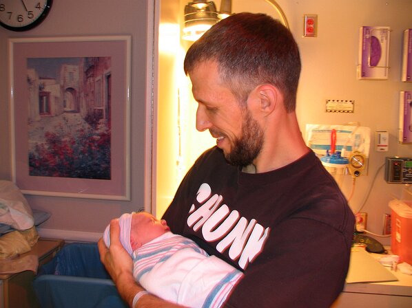img_1722 Dad gets his first chance to snuggle with his little bundle of joy. She's soooo small!