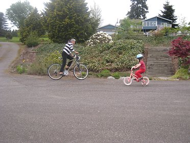 Test Riding Bikes at Grandma and Grandpa's