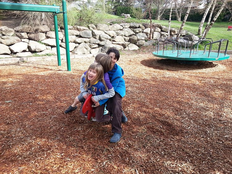 2015-03-14 13.56.35 Zoe, Gavin and Aidan clearly using this playground toy as designed.