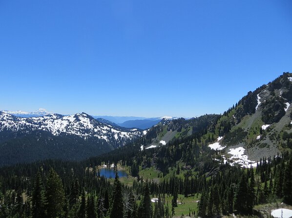 img_3875 Looking back down at Sheep Lake as we keep climbing.