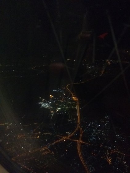2018-08-09 22.16.49 Our first glimpse of Athens as we flew in late at night.