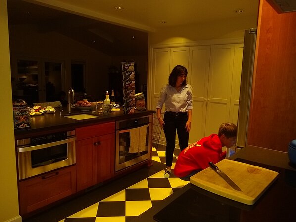 2019-11-09 20.08.27 Checking on the ice cream supply.