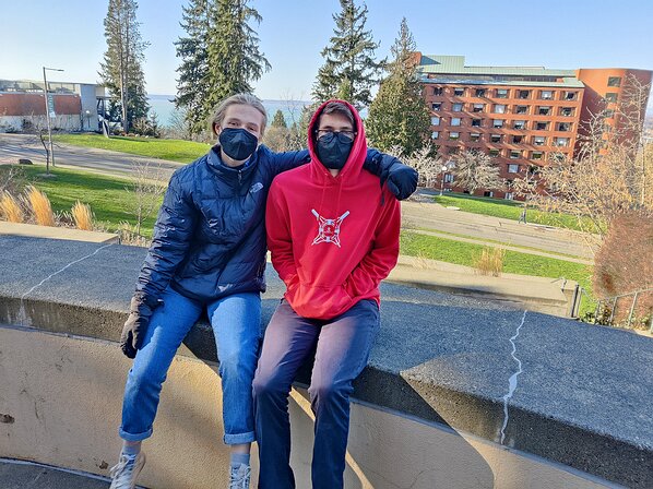 2022-02-22 14.19.52 Gavin and Zoe touring the Western Washington campus.