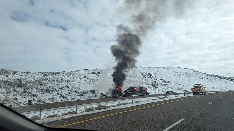 2025-02-10 12.12.59 You don't see that every day! The truck cab was fully engulfed.